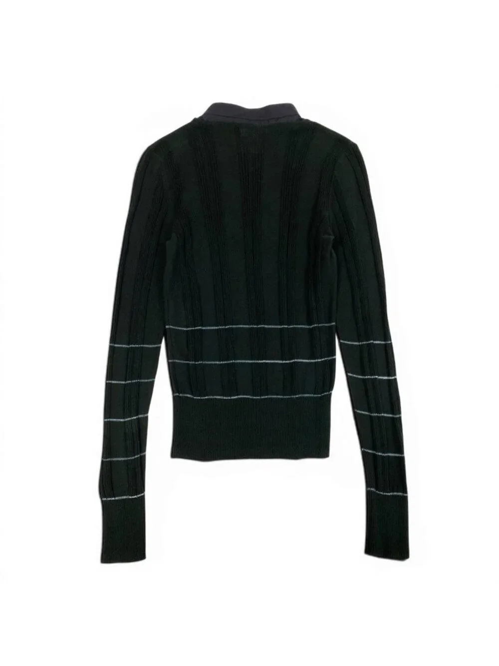 Chanel Shirt Docking Knit Top 38 Black Sweater